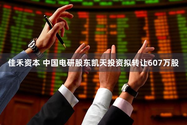 佳禾资本 中国电研股东凯天投资拟转让607万股